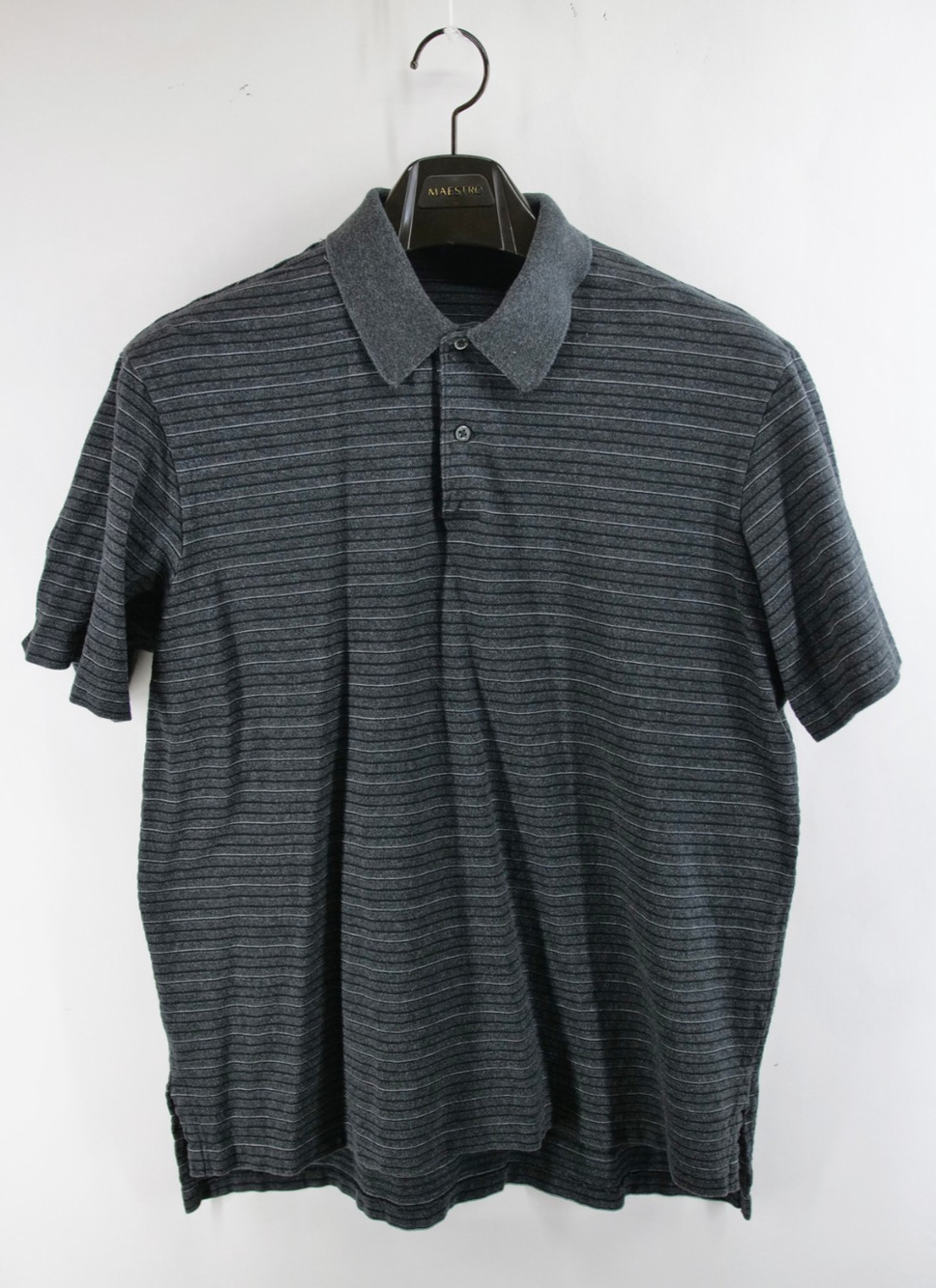 Polo Golf Ralph Lauren Men's Striped Polo Shirt Gray Short Sleeve Large